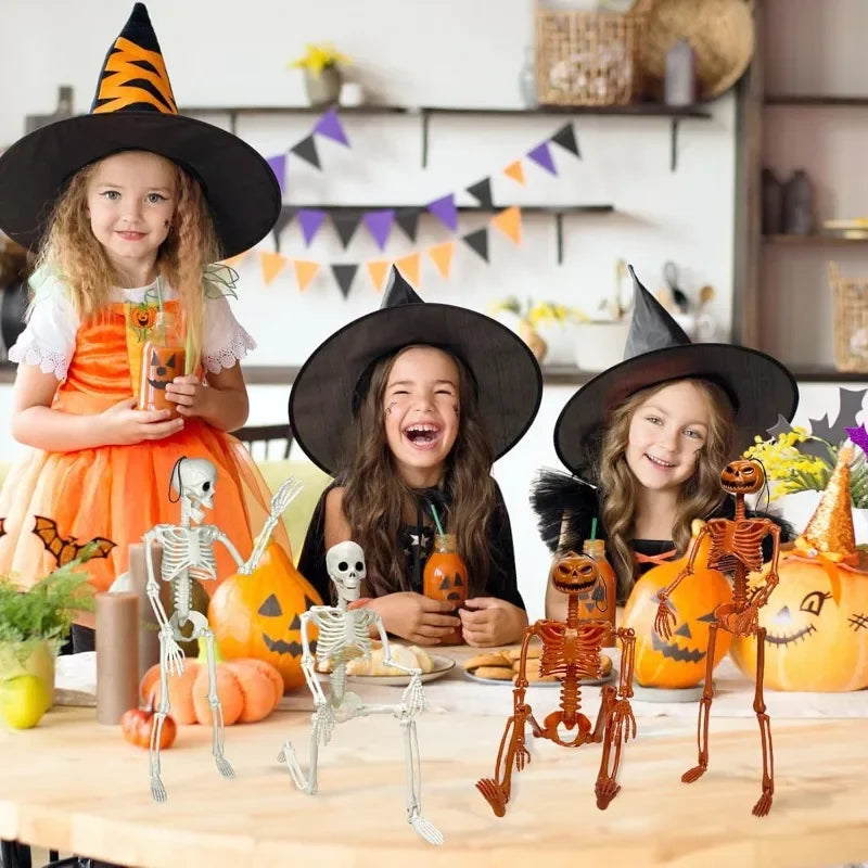 40cm Halloween Human Shape Skeleton,Posable Skeleton,Human Shape Bones,Halloween Herror Decorations,Haunted House Horror Props