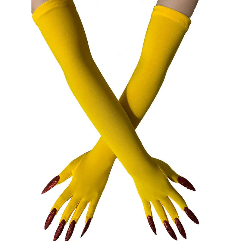 Cool Halloween gloves long ghost claw dress up gloves fashionable red long nails Cosplay Halloween funny gloves A529