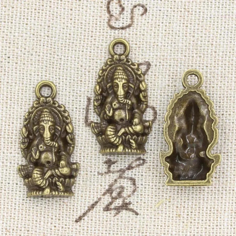 Ganesha 26x14mm Antique Making Pendant fit Bronze Silver color  Handmade Jewelry