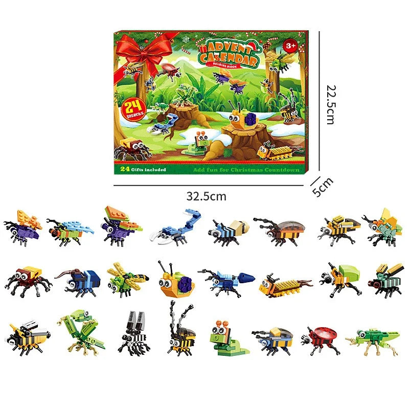 Christmas Advent Calendar Gift Box DIY Christmas Train Jesus Bricks Toys 24Days Countdown Calendar Box Surprise Christmas Gift