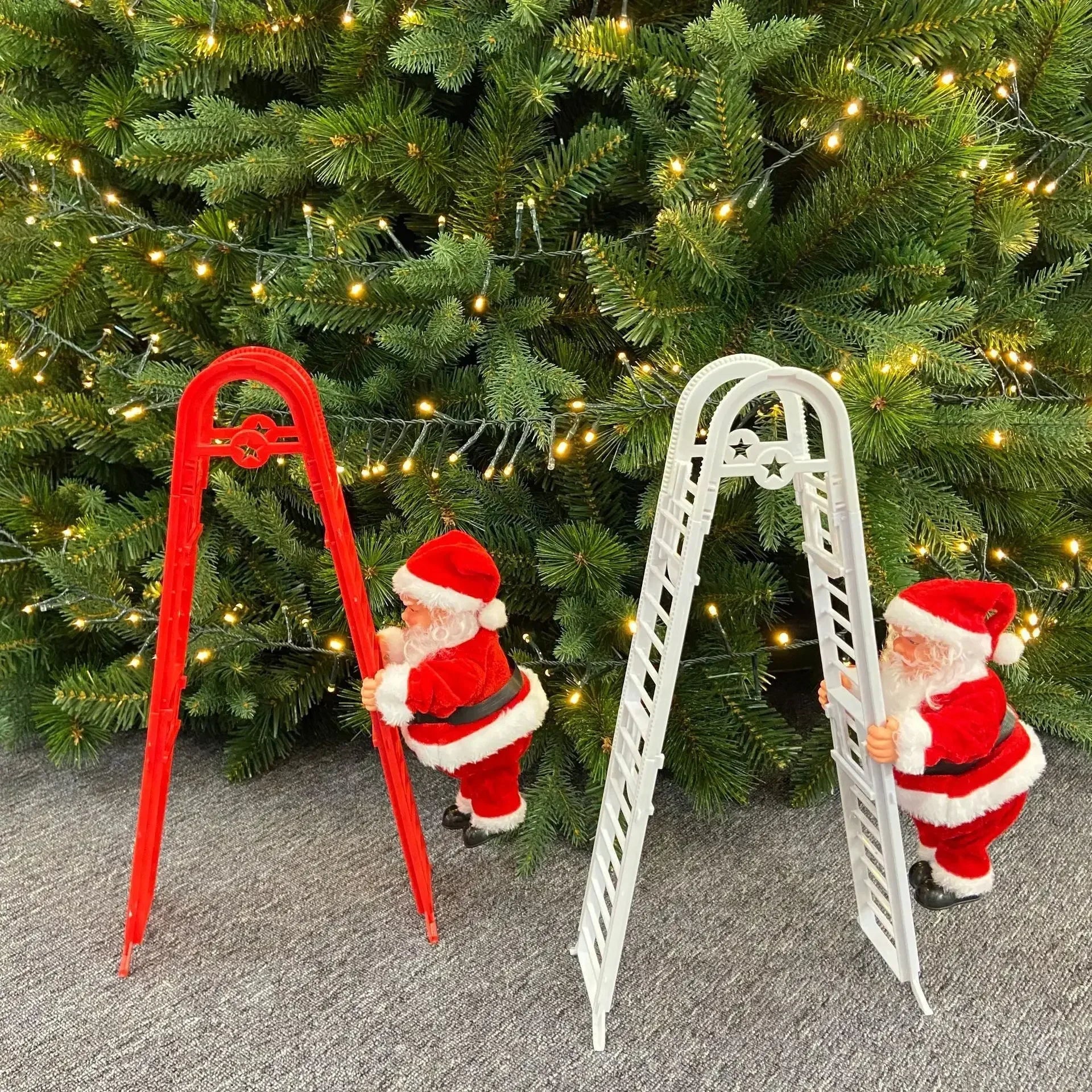 Christmas Decoration Electric Ladder Santa Claus Climbing Beads Santa Claus Children's Gift Mall Christmas Tree Decoration