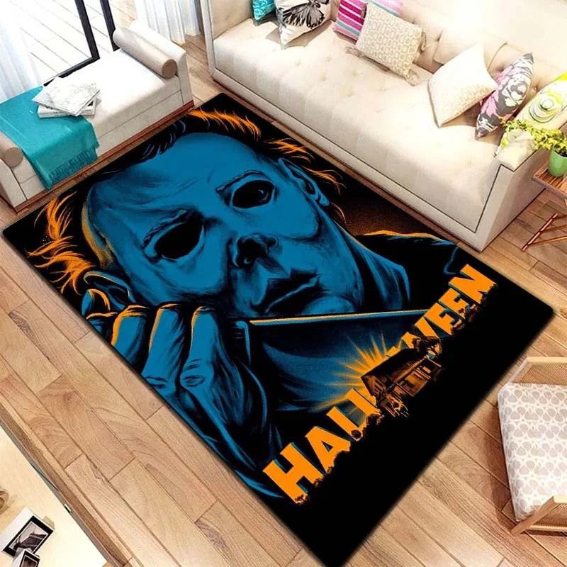 M-Michael Myers Horror Halloween Decorative Warmer Rug Home Living Room Bedroom Carpet Bathroom Kitchen Non Slip Carpet