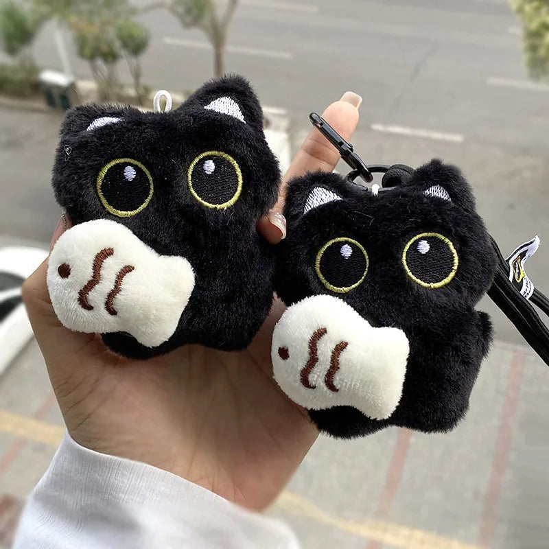 Cute Keychain Kawaii Black Cat Keychain Plush Cats Toy Backpack Hanging Pendant Decoration Keyring Halloween Ghost Theme Gifts
