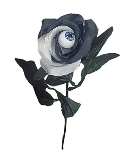 1/3/5Pcs Halloween Artificial Flowers Black Rose With Eyeball For Halloween Party Decor Home Horror Props DIY Bouquets Craft