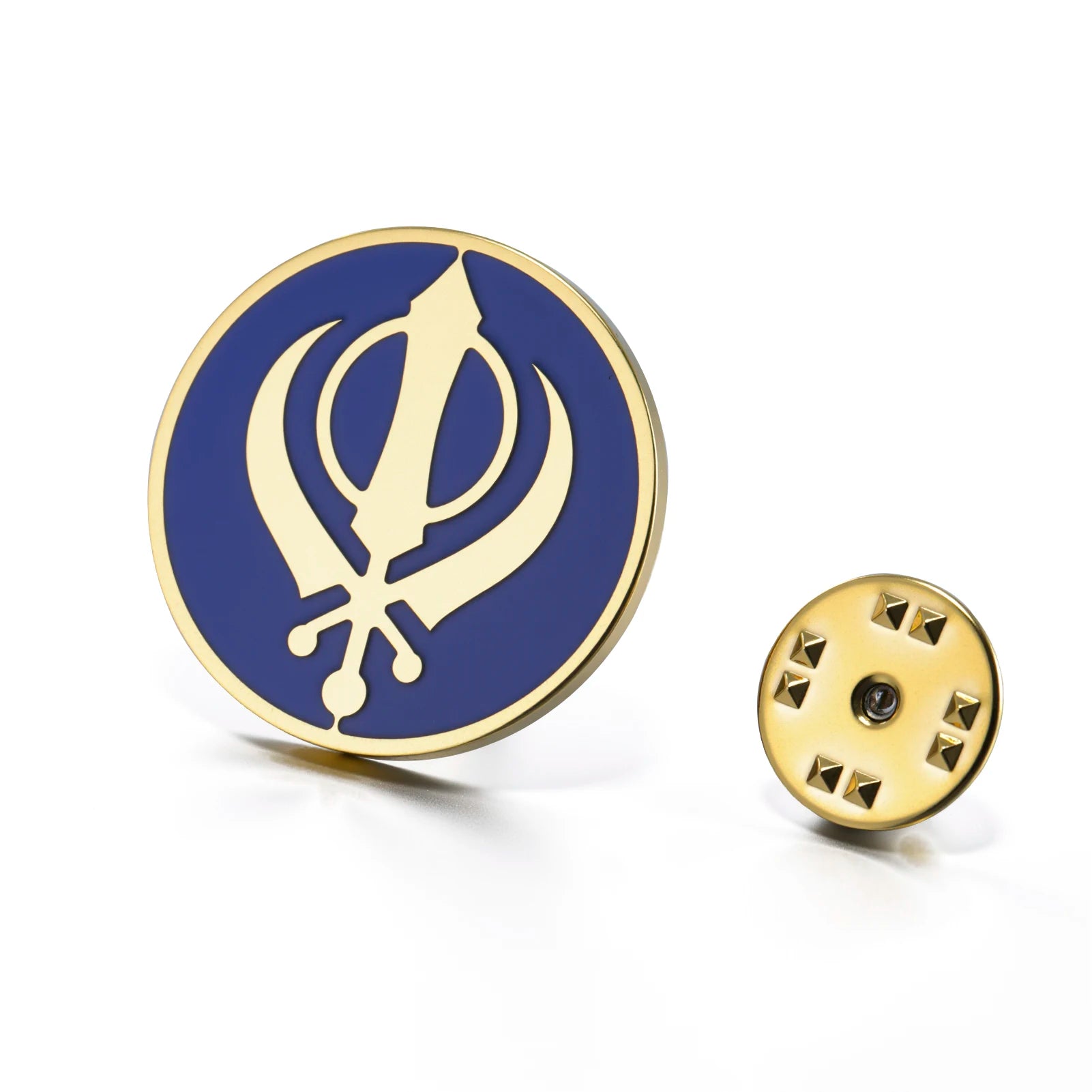LIKGREAT Sikh Khanda Brooch Religious Spiritual Enamel Pin Badge Stainless Steel Jewelry Amulet Gift for Men Women Accessory