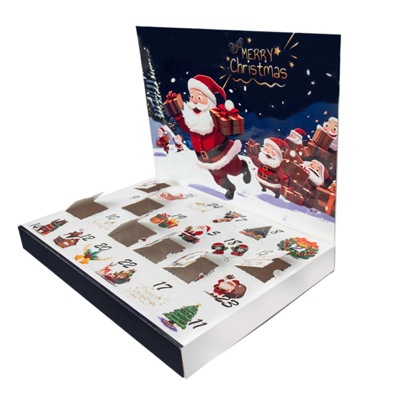Countdown Christmas Festival Christmas Advent Calendar Box Blind Box Snowflake Countdown Calendar Box Surprise Gift(Empty Box)