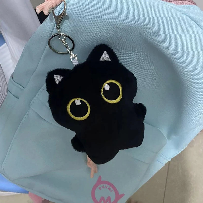 Cute Keychain Kawaii Black Cat Keychain Plush Cats Toy Backpack Hanging Pendant Decoration Keyring Halloween Ghost Theme Gifts