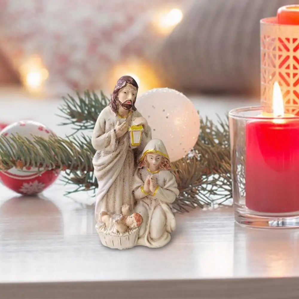 Christmas Holy Family Figurines Nativity Scene Figurine Resin Christmas Religious Art DecorThanksgiving Catholic Christmas Decor