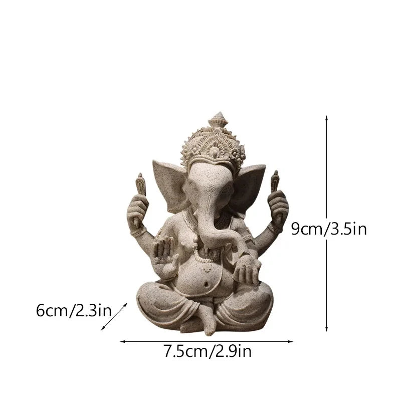 Sandstone Indian Ganesha  God Statue Religious Hindu  Shop Office Home Decoration Crafts