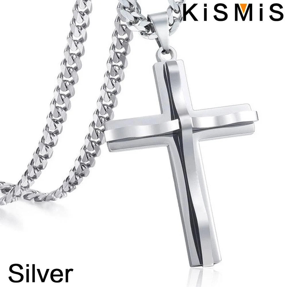 Men's Cross Pendant Necklace Fashion Hip-hop Jewelry Accessories Stylish Design Unique Gift for Him