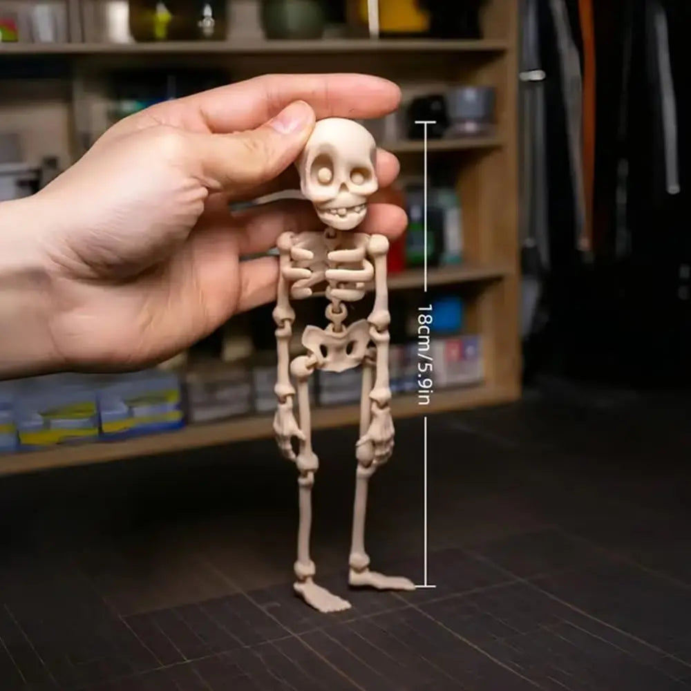 Poseable Skeleton Fridge Magnet Goth Human Skeletons Model with Movable Joints Funny Articulated Fridge Sticker Halloween Decor