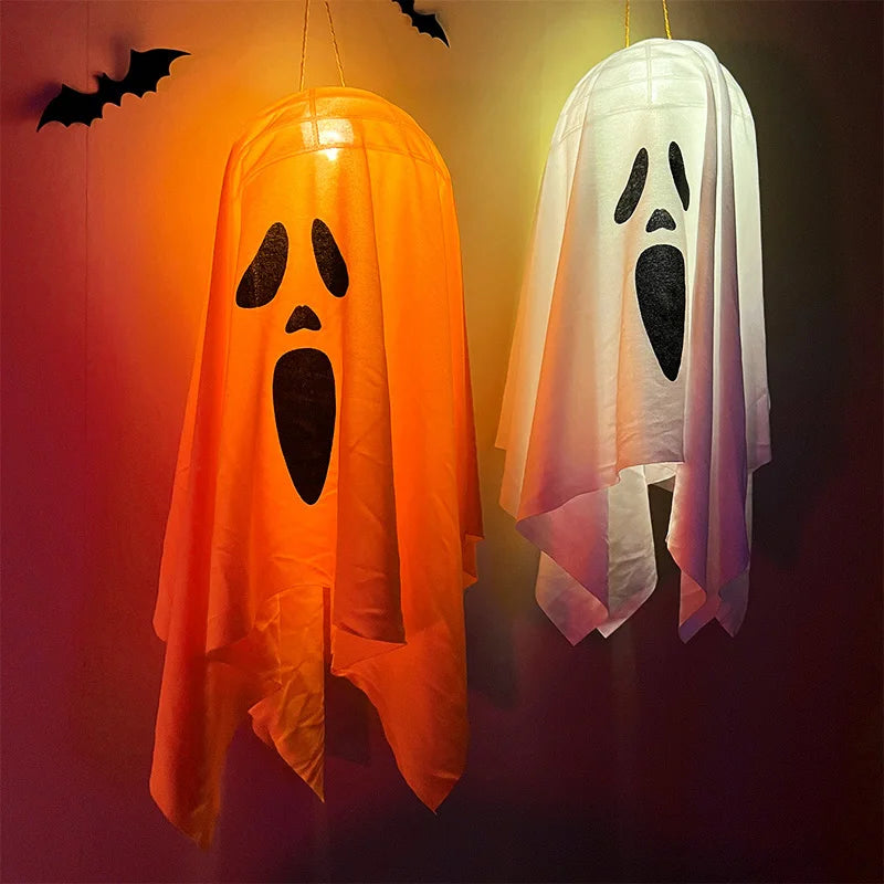 Halloween Ghost LED Light Hanging Ghost Home Decoration Outdoor Ghost House Bar Hanging Light Horror Prop Party Decoration