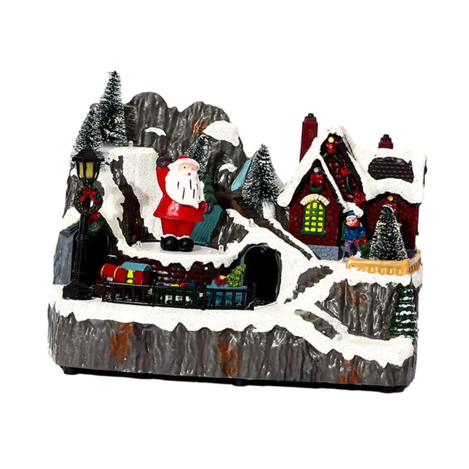 Christmas Music House Decorations Luminous House House Figurine Ornament for Tabletop Home Bedroom Indoor Holiday