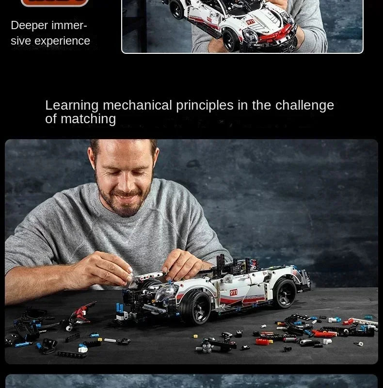 Christmas Racing DIY Boys Classic Racing Sports Car Building Block Toys Educational Vehicle Moc Assemble Bricks Kids Toys Gifts