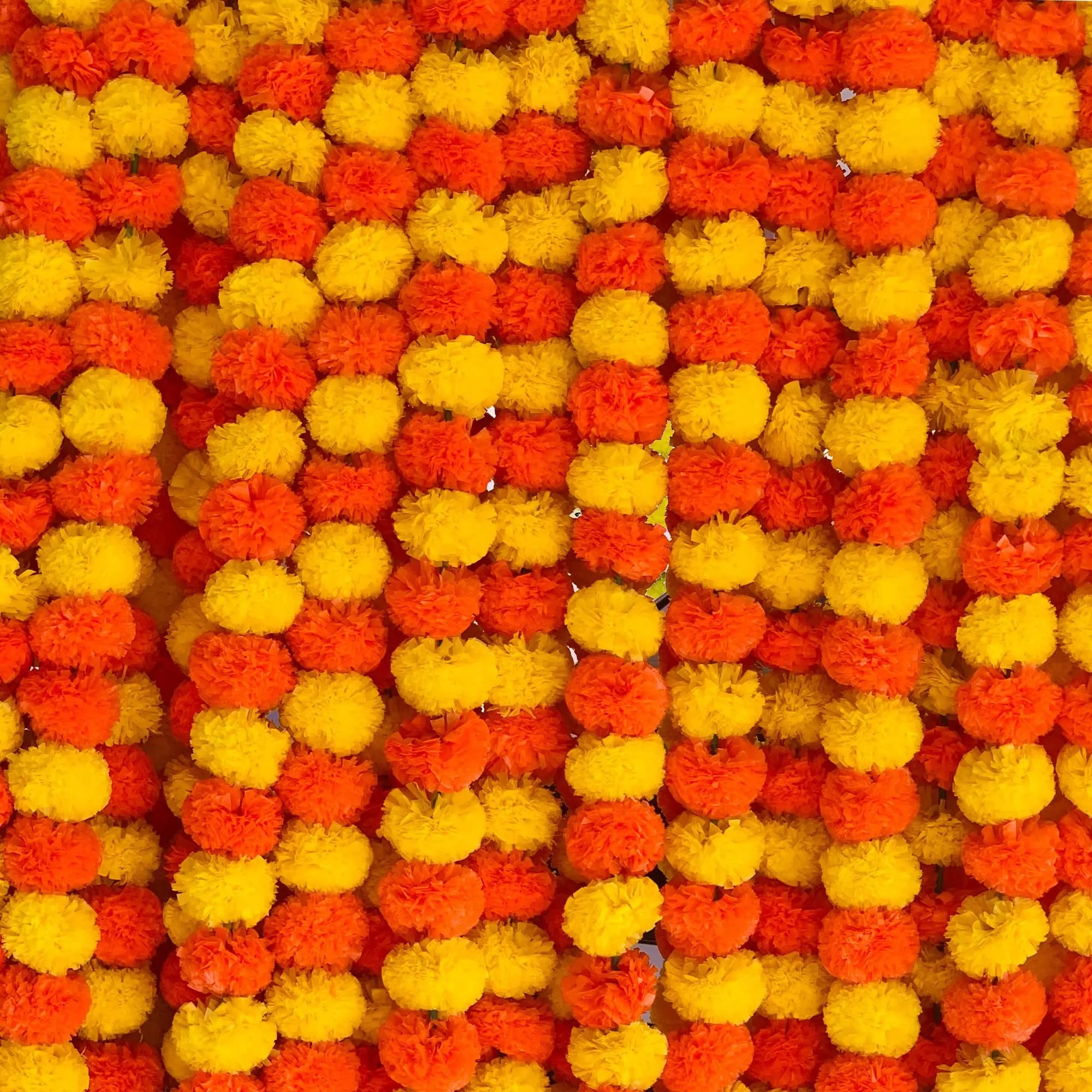 5-50pcs Marigold Garland For Decoration 5 Ft Artificial Flower Garland Mexican Fiesta Day of The Dead/Diwali Pooja Decor/Wedding