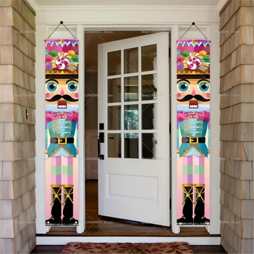 Christmas Hanging Door Nutcracker Soldier Happy Home 2025 Christmas Door Decoration Navidad Notal Noel Ornaments 2026 New