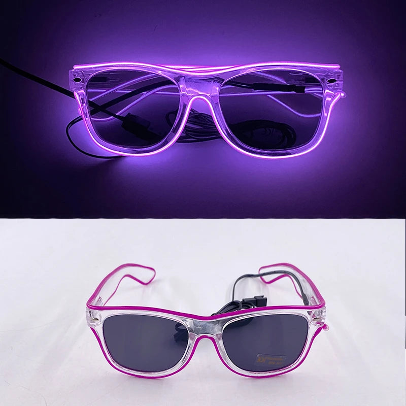 Funny Light Up Glasses Luminous LED Mosaic Glasses Men Women Halloween Party Supplies Glowing Glasses Neon Gafas Prpos