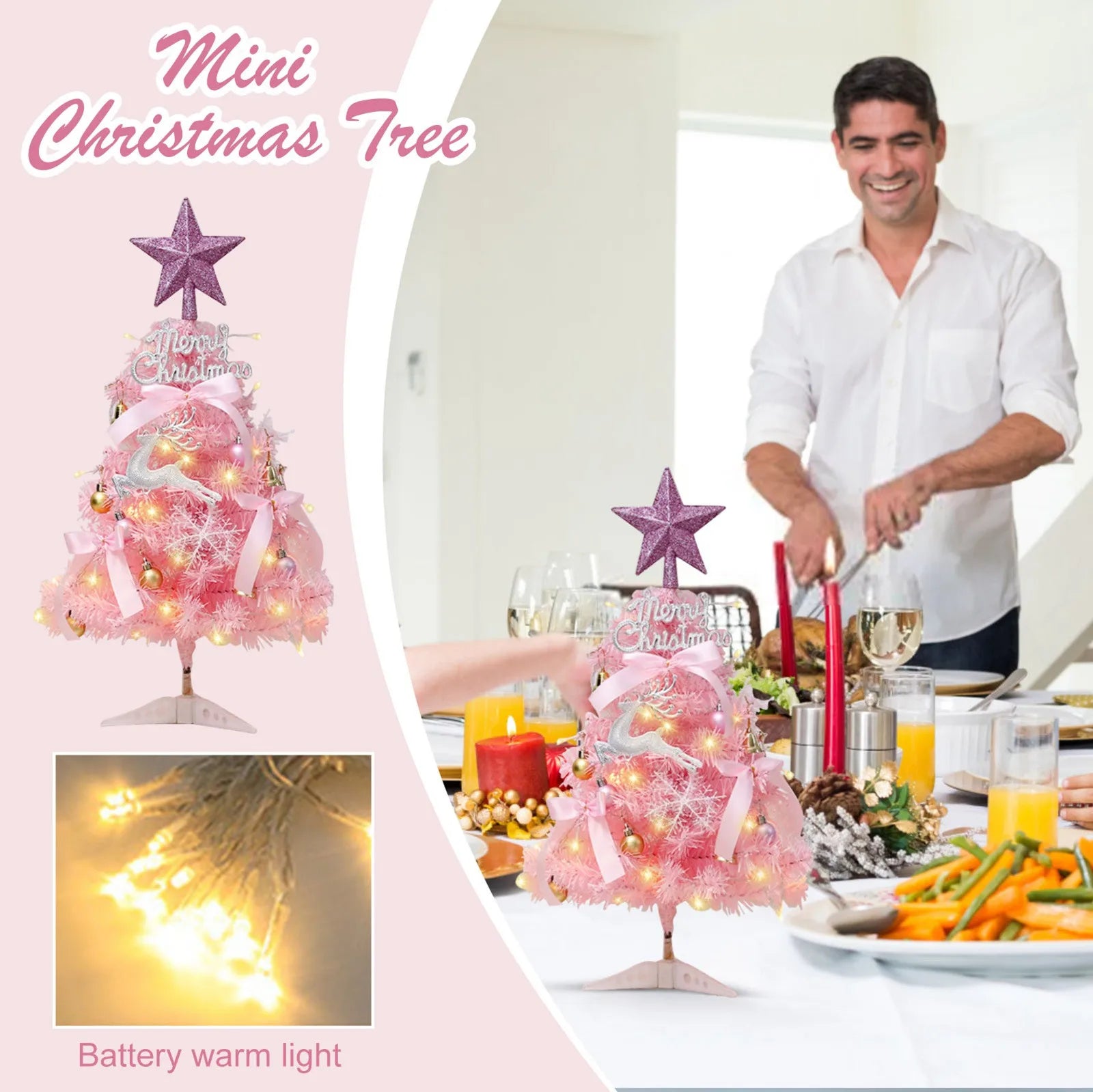 Artificial Christmas Tree Small Christmas Tree With Lights Desktop Decoration Tree Table Top Christmas Tree Christmas Gift