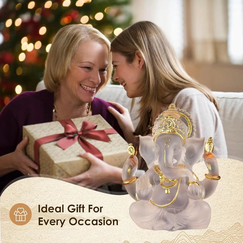 Divine Ganesha Statue God Decor Luxury Hindu Temple Art Altar Showpiece Gift for Blessings Meditation