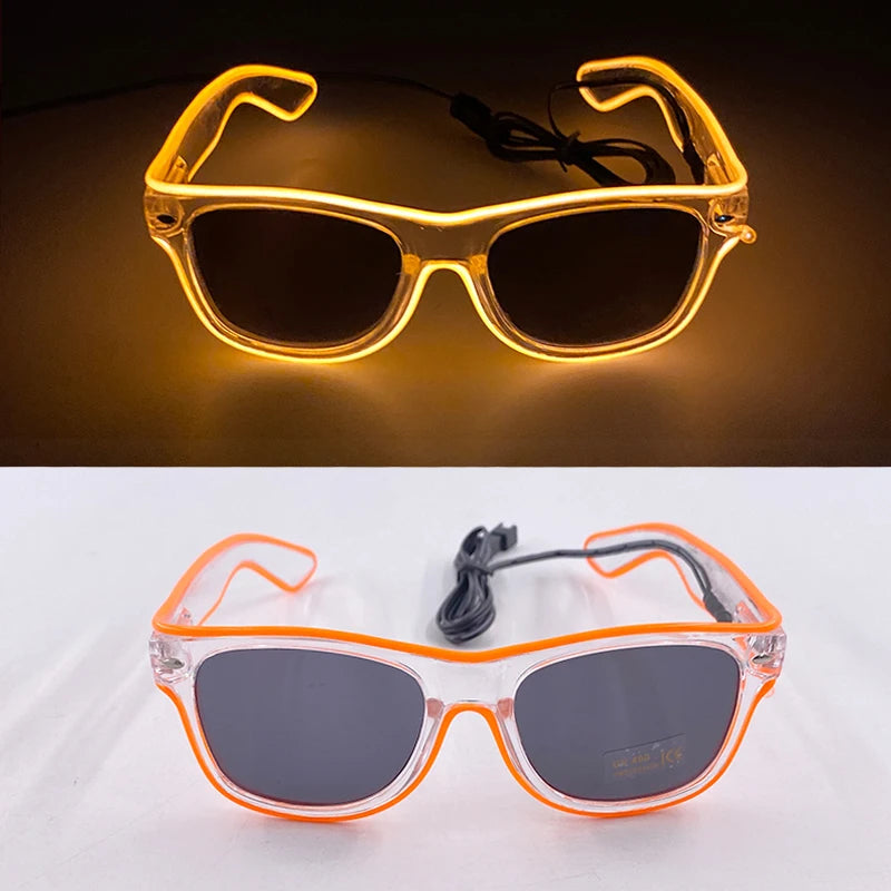 Funny Light Up Glasses Luminous LED Mosaic Glasses Men Women Halloween Party Supplies Glowing Glasses Neon Gafas Prpos