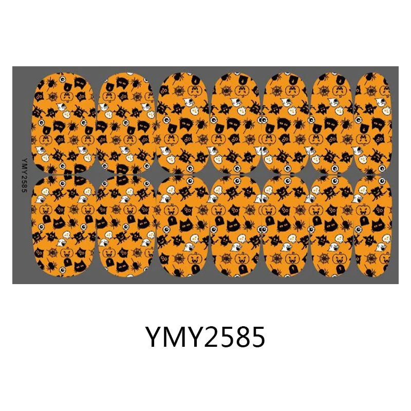 Baking Free Halloween Nail Stickers Full Sticker Fashion Nail Art Jewelry  Pumpkin Ghost Wholesale Applique Nail Sticker