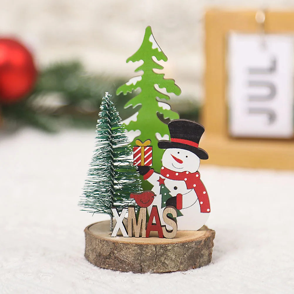 Christmas Wooden Ornaments Xmas Tree Pendant Santa Claus Crafts Table Decor Christmas Tree Decor Xmas Gifts New Year 2024