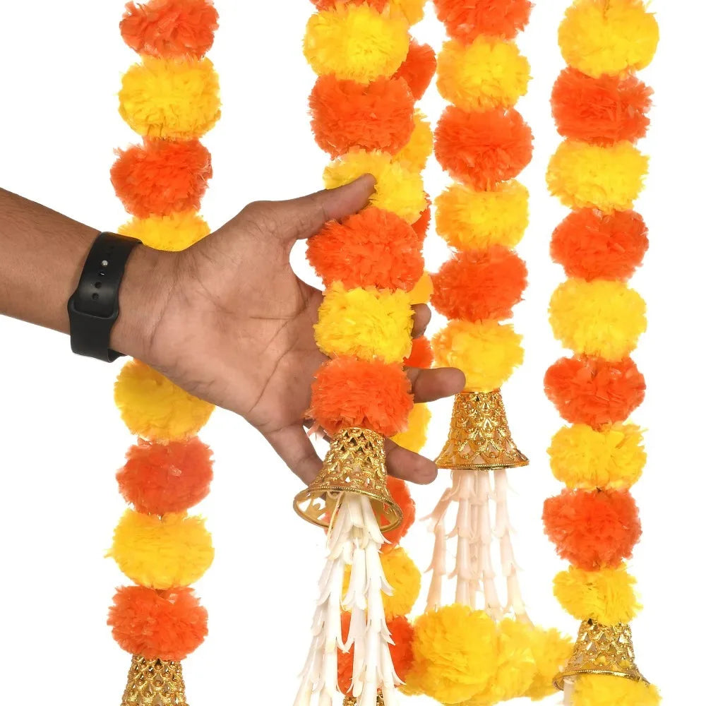 Diwali Pooja/ Long Strands Artificial Marigold Garland / Wedding Events Decor