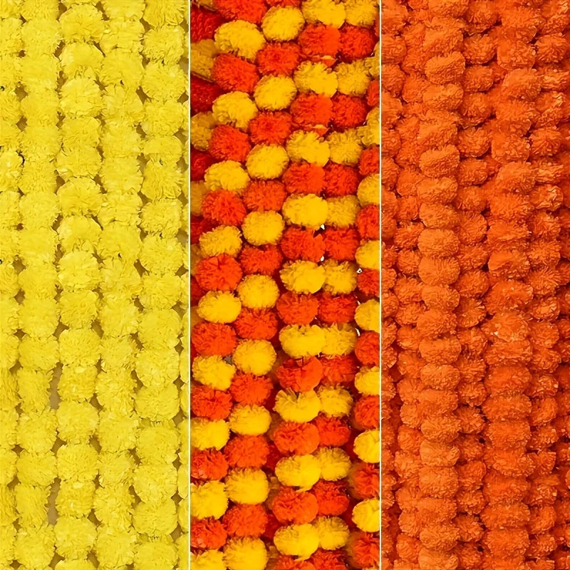 1pc Marigold Garland for Decoration Artificial Marigold Flower Diwali