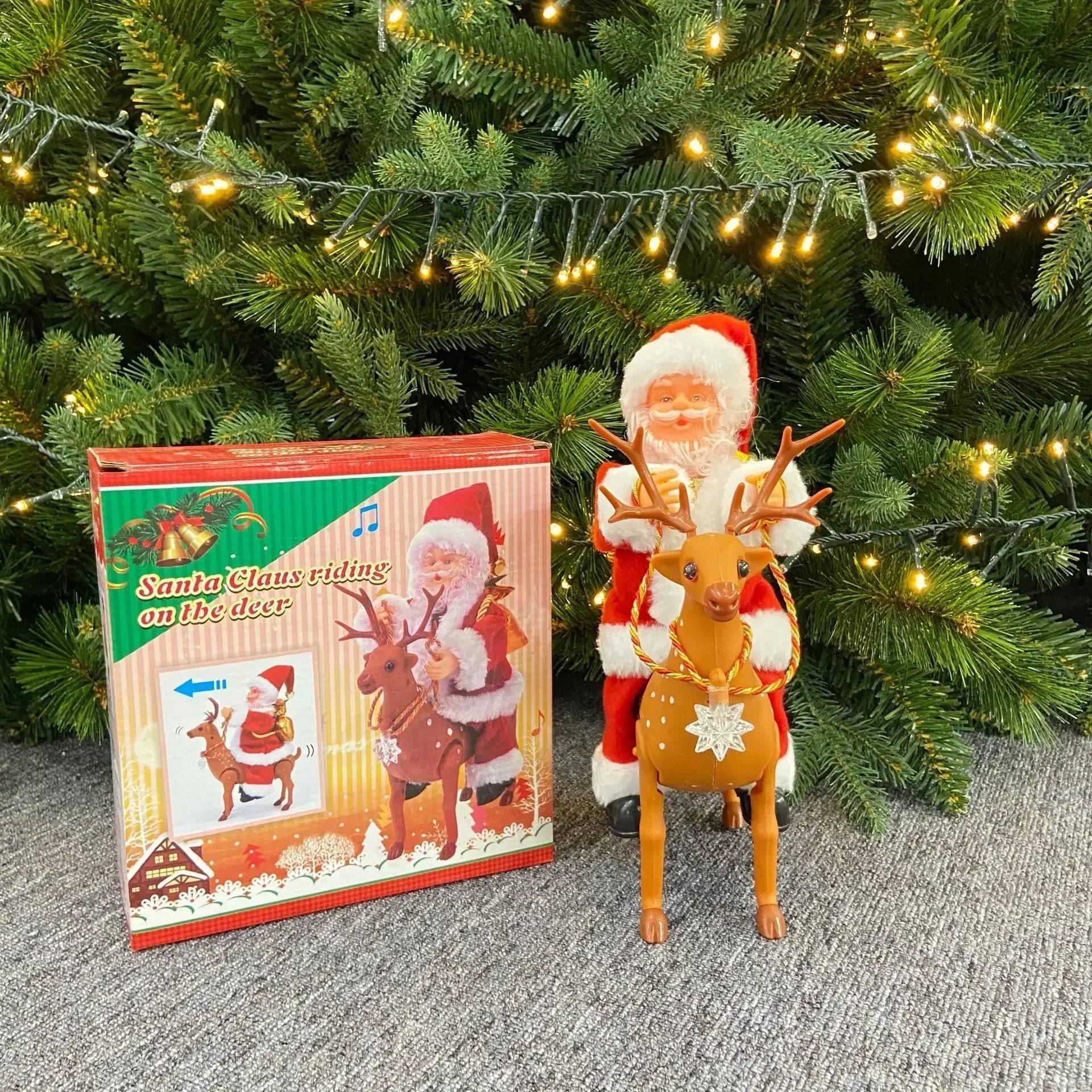 Christmas Decoration Electric Ladder Santa Claus Climbing Beads Santa Claus Children's Gift Mall Christmas Tree Decoration