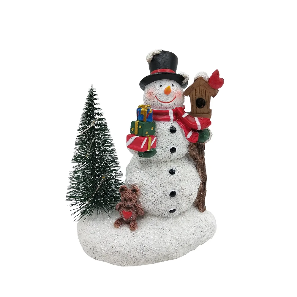 Christmas decorations, Santa Claus Snowman, Christmas holiday party decorations, LED lights, tabletop statues