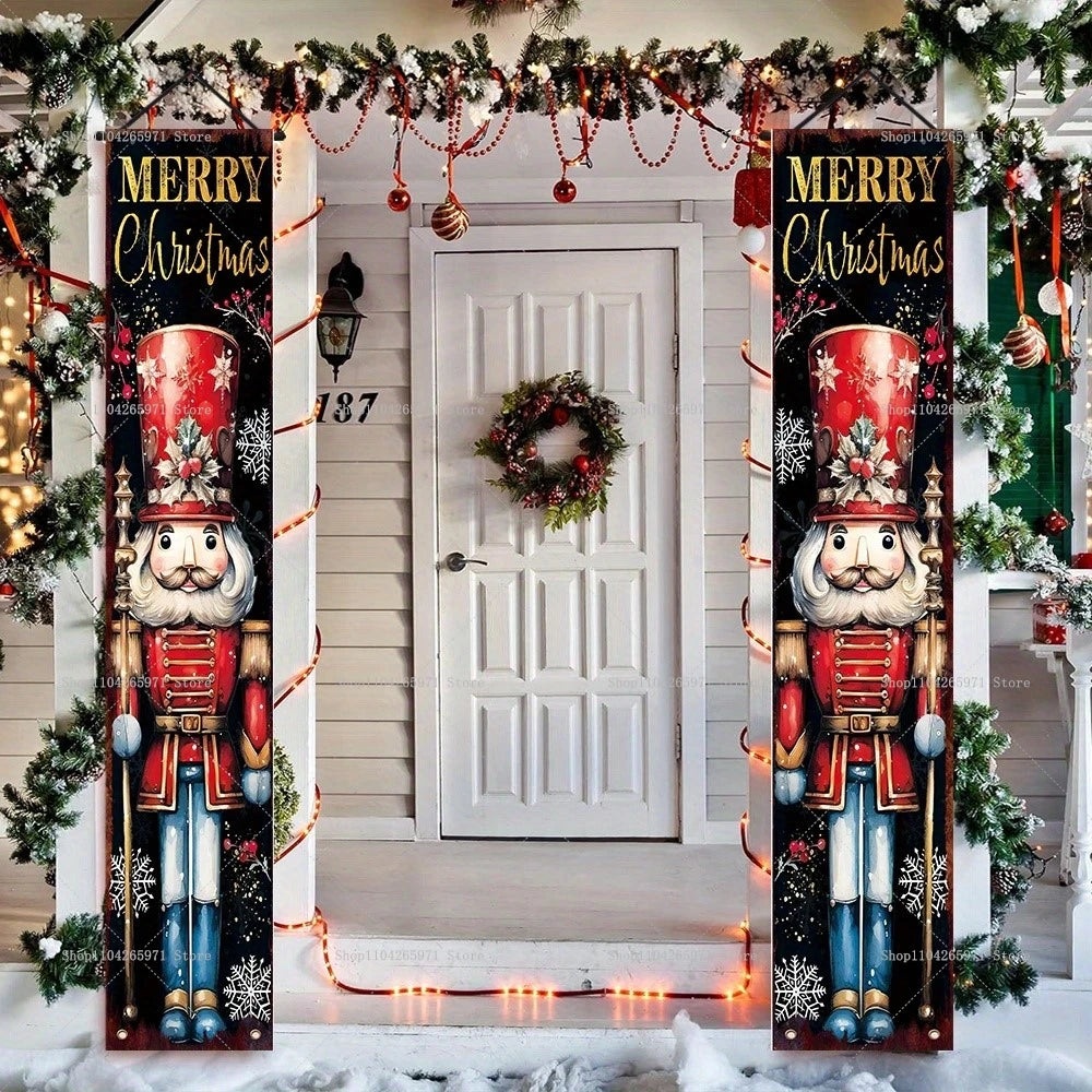 Christmas Hanging Door Nutcracker Soldier Happy Home 2025 Christmas Door Decoration Navidad Notal Noel Ornaments 2026 New