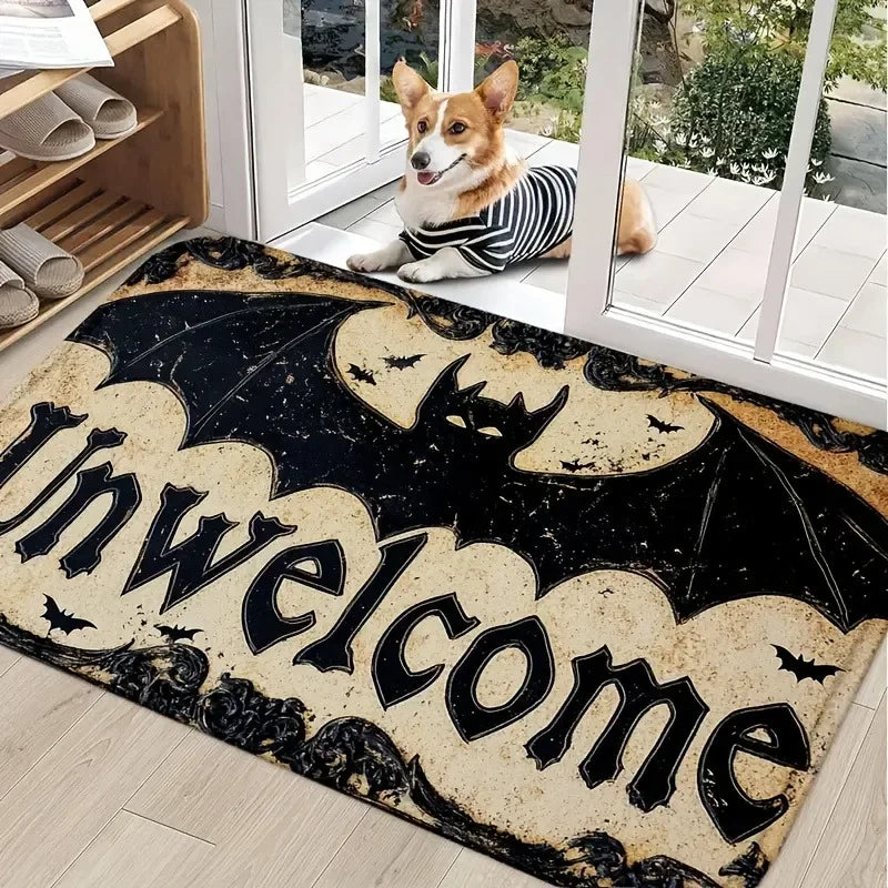 1pc Halloween Bloody Footprint Welcome Doormat Hand Wash Only Decor for Front Door Porch Kitchen Bedroom Halloween Decorations