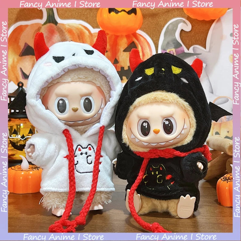 Halloween Labubu Doll Clothing Bat & Little Devil Hoodie Accessories for V1 V2 V3 Labubu Halloween Dress Up Accessories Gifts