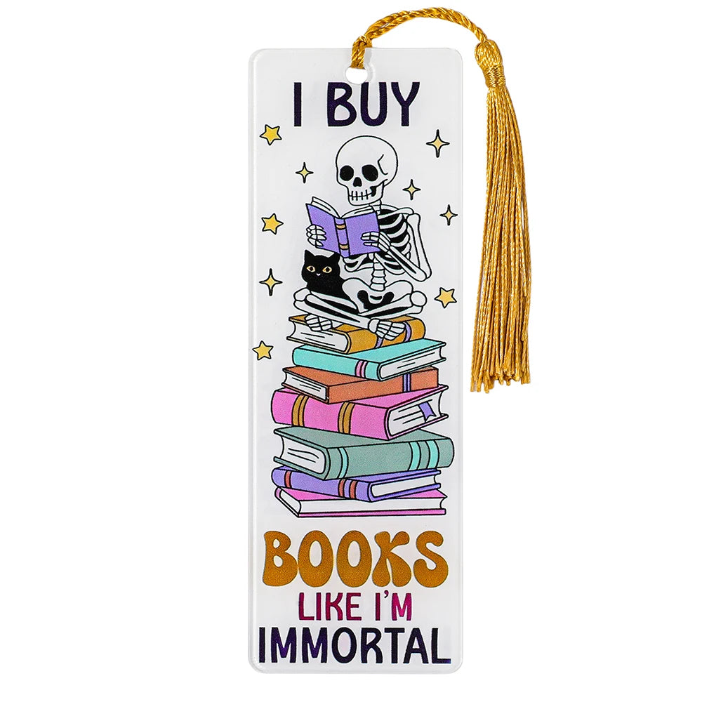 Halloween Ghost & Skeleton Bookmarks Page Holder for Kids Teens Adults Great for Home Library Classroom Book Clubs Creative Gift