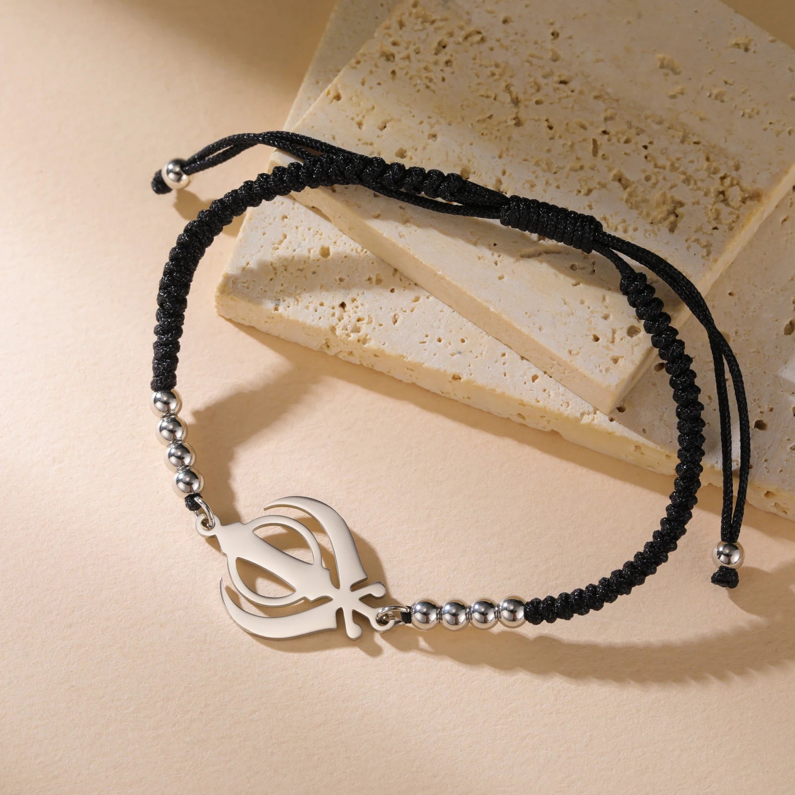 Lucktune Khanda Sikh Faith Bracelet for Women Men Stainless Steel Vintage Indian Sword Lucky Bracelet Spiritual Jewelry Gift