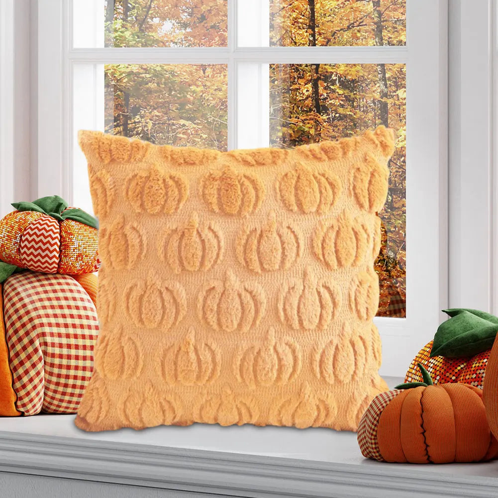 Halloween Linen Cushion Cover Trick or Treat Theme Pillowcase Cartoon Pumpkin Ghost Pillow Cover Halloween Party Home Decoration