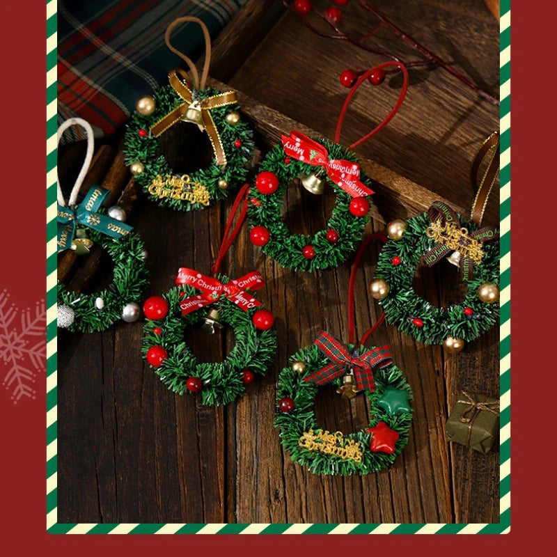 Christmas decoration car ornaments bells, Christmas tree decorations, atmosphere window layout, pendant mini wreaths