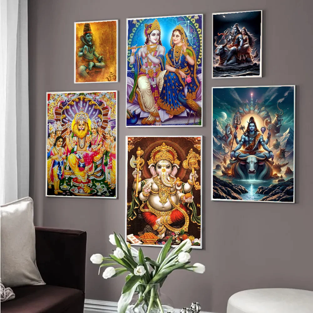 Hindu God Anime Posters Sticky Whitepaper Sticker Room Decor