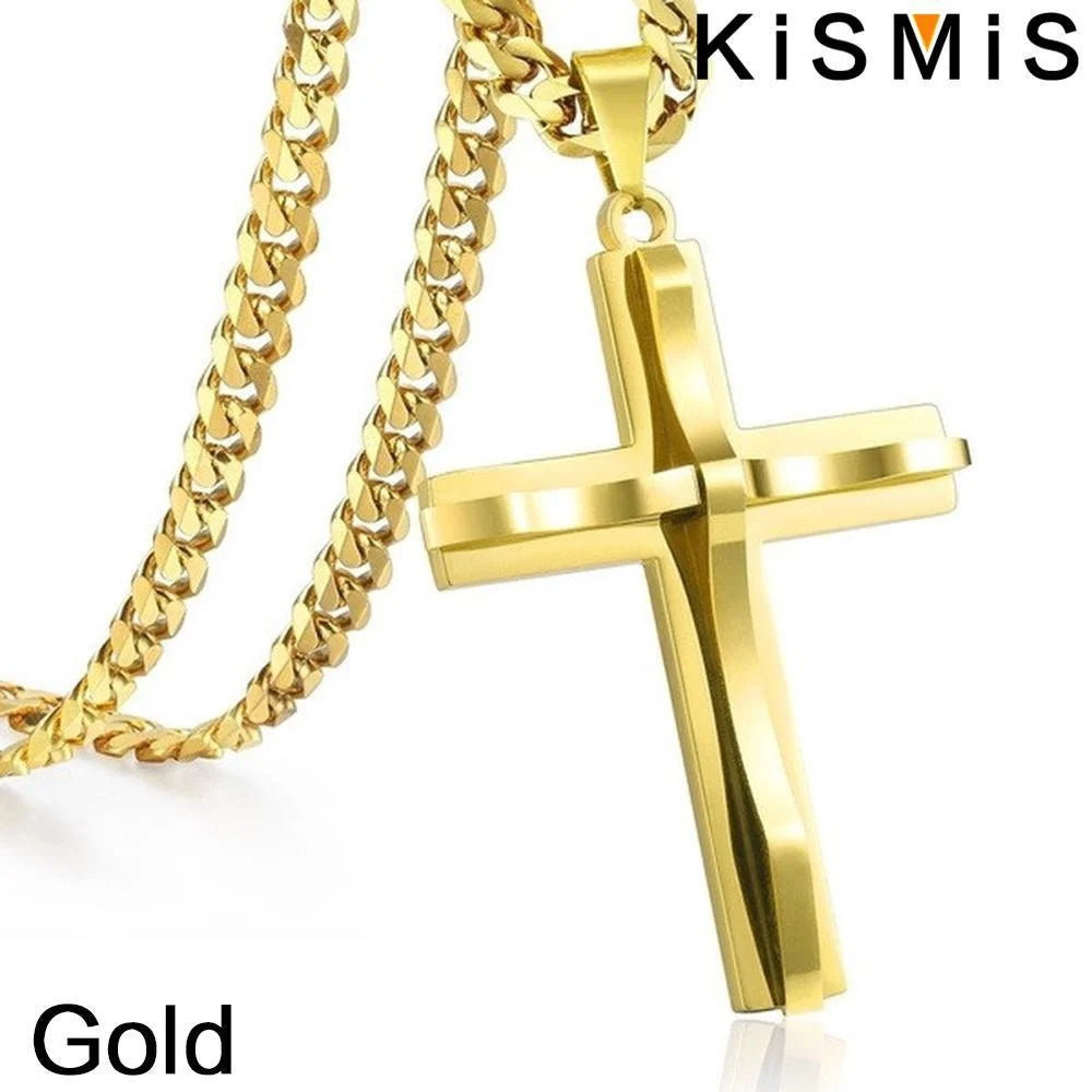 Men's Cross Pendant Necklace Fashion Hip-hop Jewelry Accessories Stylish Design Unique Gift for Him