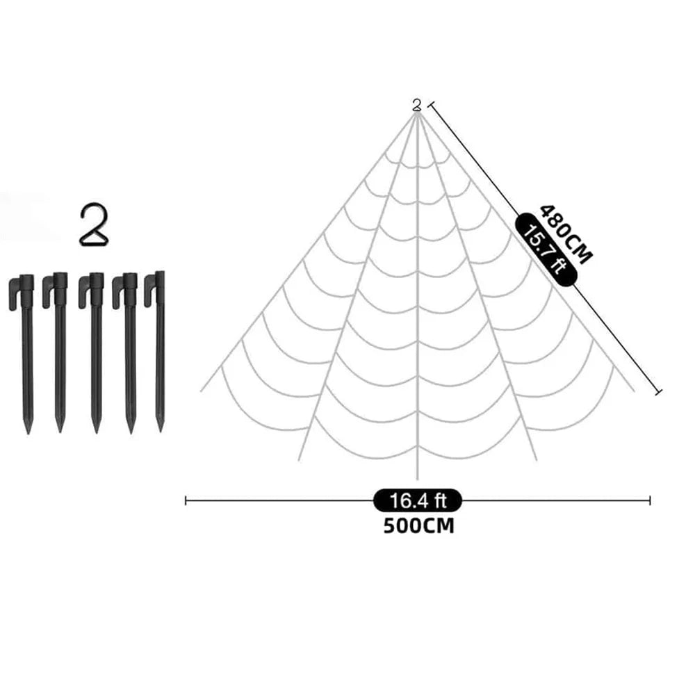 Halloween Decoration Outdoor Triangle Spider Web, Indoor Cleaning Home Yard Party Haunted House Garden Lawn Decorations