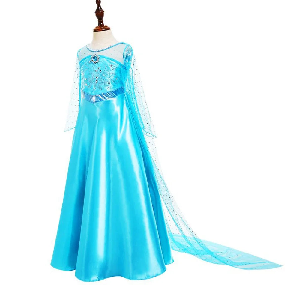 Elsa Dress for Girls Birthday Princess Dress For Kids Halloween Carnival Easter Party Cosplay Girls Costume