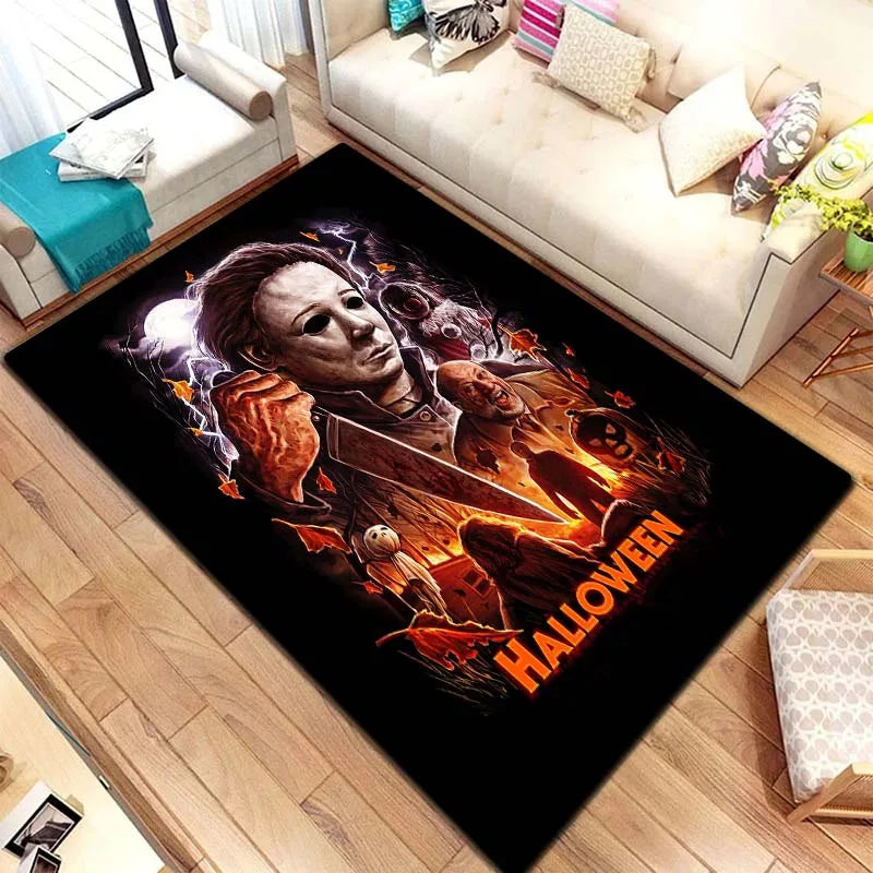 M-Michael Myers Horror Halloween Decorative Warmer Rug Home Living Room Bedroom Carpet Bathroom Kitchen Non Slip Carpet