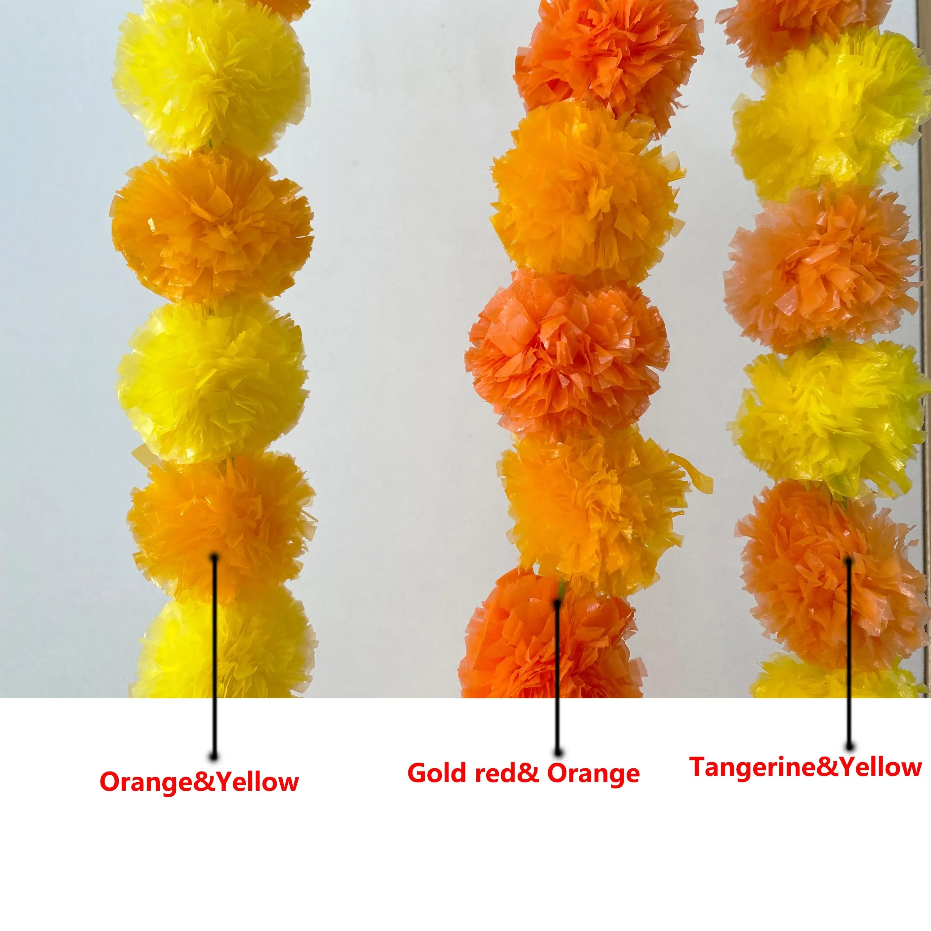 2 Pcs Marigold Flower Garland with бо Flowers for Diwali