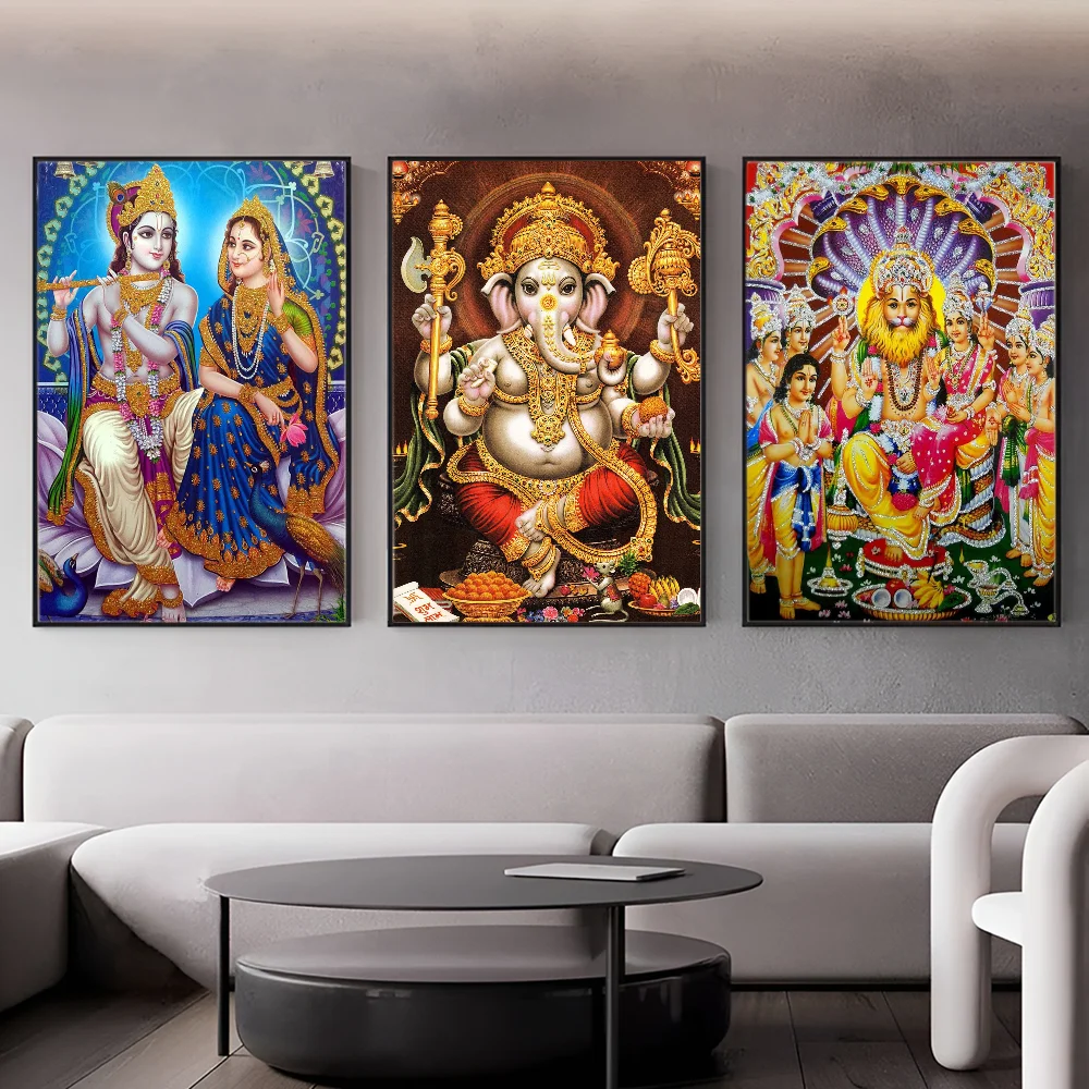 Hindu God Anime Posters Sticky Whitepaper Sticker Room Decor