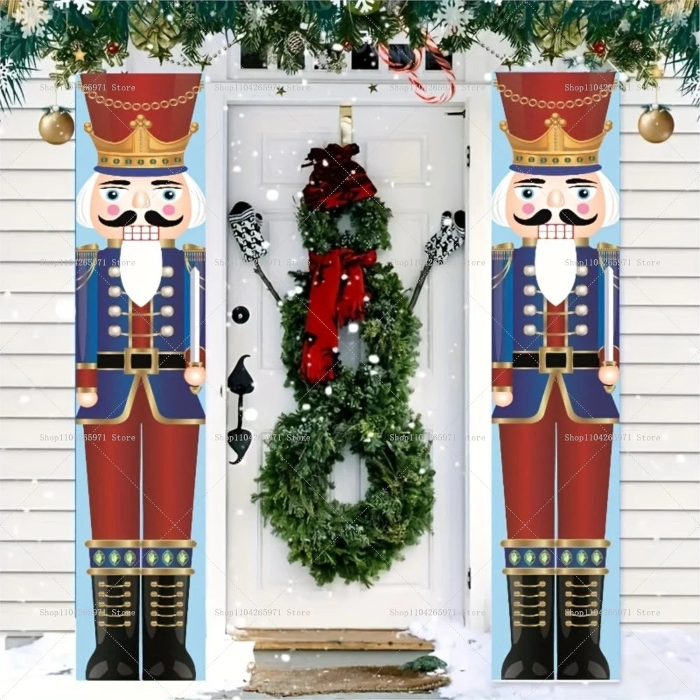 Christmas Hanging Door Nutcracker Soldier Happy Home 2025 Christmas Door Decoration Navidad Notal Noel Ornaments 2026 New