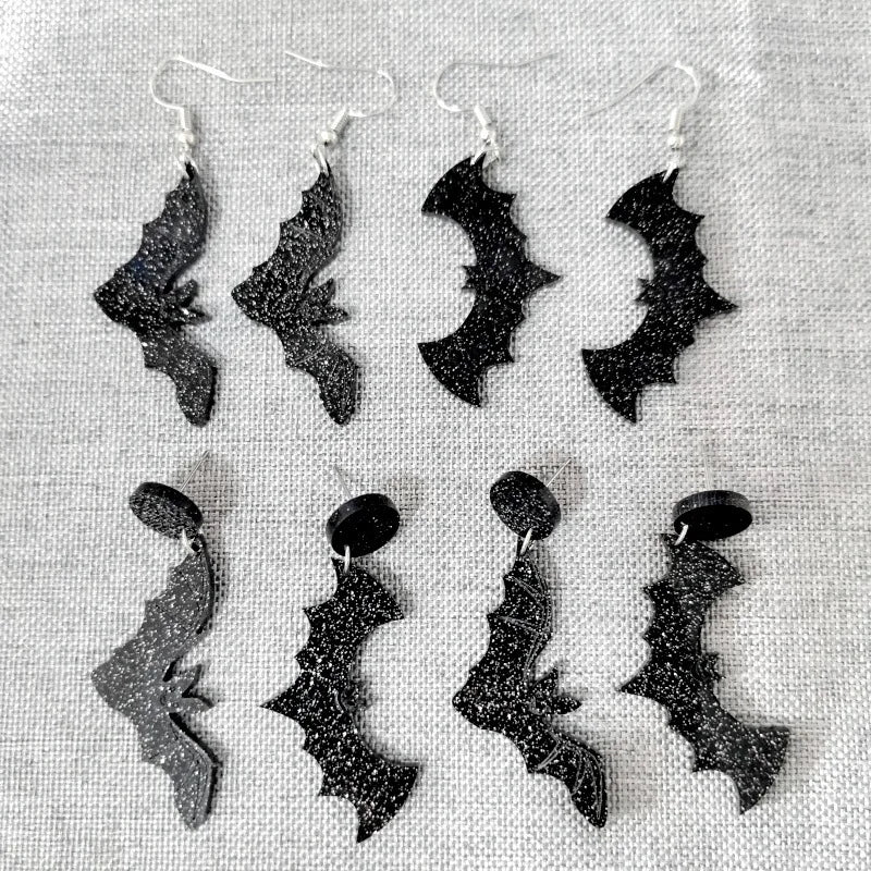 New Skeleton Pumpkins Halloween Earrings Women Hallowmas Costume Cosplay Skull Heart Axe Black Bat Acrylic Drop Earring