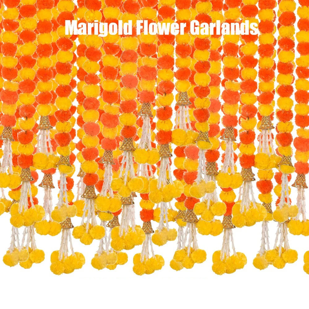 Diwali Pooja/ Long Strands Artificial Marigold Garland / Wedding Events Decor