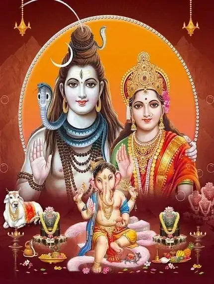 God Ganesha Canvas Wall Art God Series Religious Temple Print for Living Room Decor