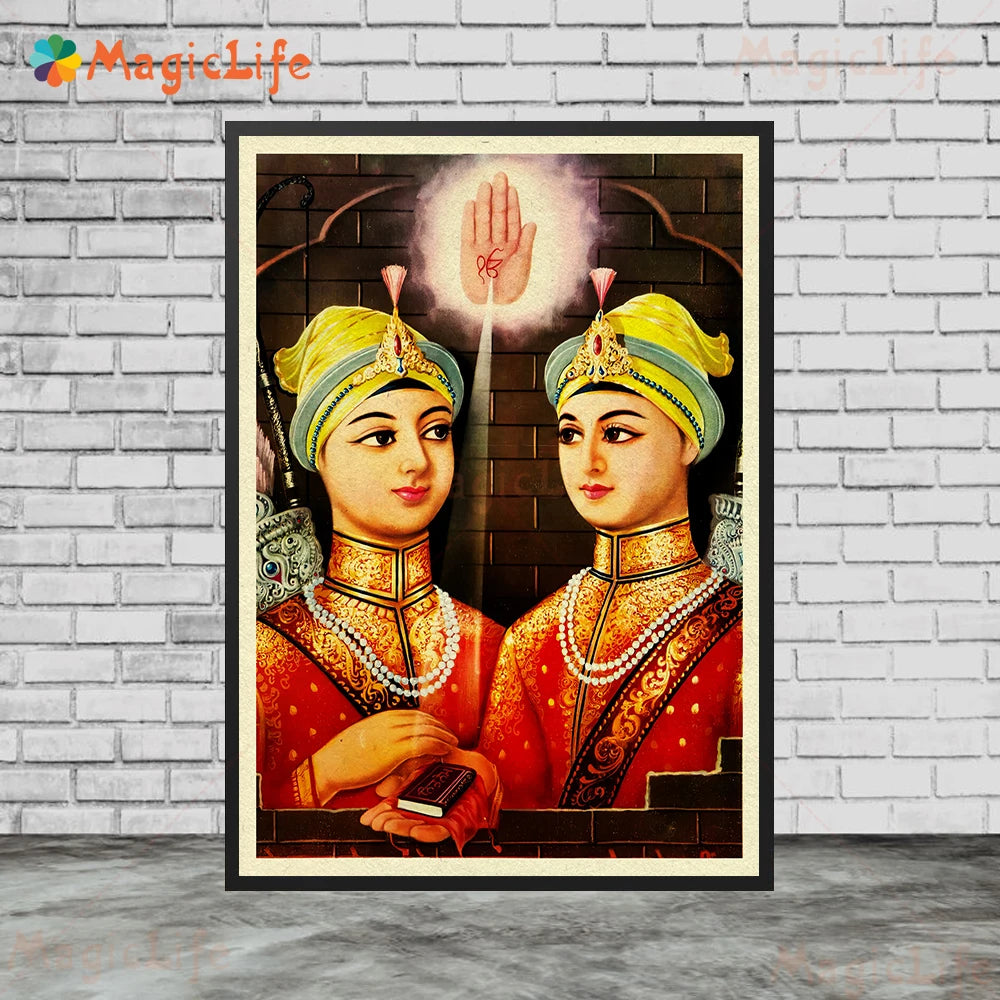 Sikhism Gurunanak Gulu Nanak Religion Posters Wall Pictures For Living Room Vintage Poster Wall Art Canvas Painting Unframed