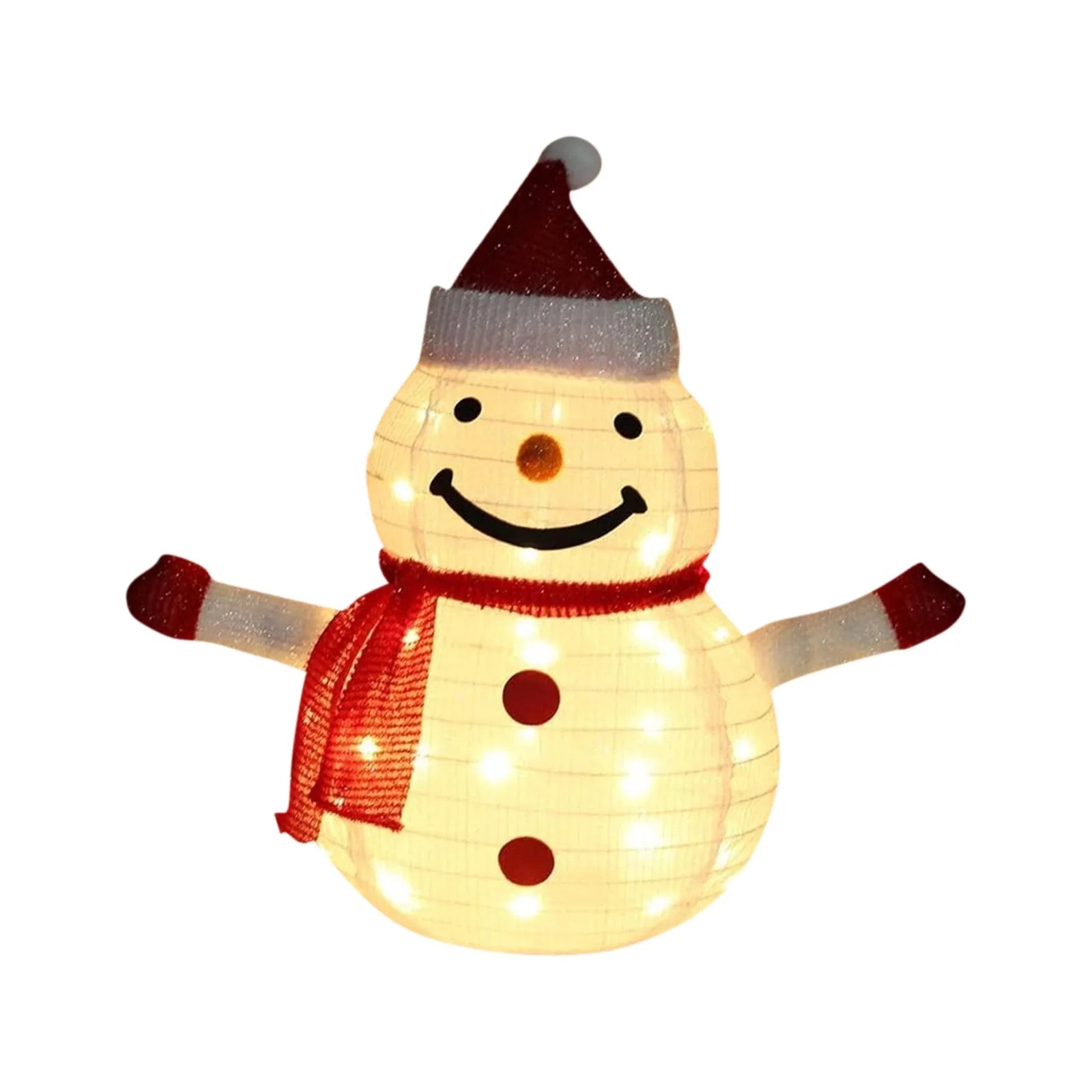 Christmas Cute Decoration Folding Cloth Snowman Retractable Cloth Glowing LED String Lights Indoor Outdoor Garden Decoration